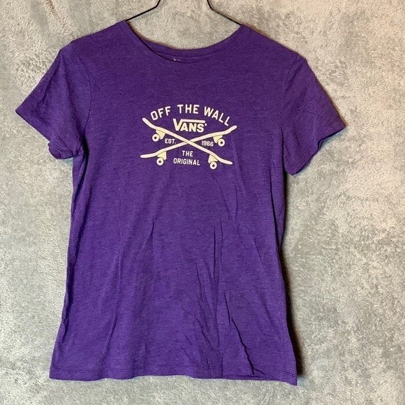 Vans Off The Wall Purple T-Shirt - Picture 1 of 6
